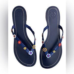 Tory Burch Marguerite Sandal SN 35453 Size 8.5 Womens Floral